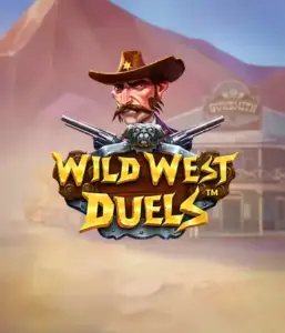  Изображение игрового автомата "Wild West Duels" от Pragmatic Play, на котором изображён храбрый ковбой с двумя пистолетами. На фоне пустынная местность с типичным салуном. Отличный выбор для любителей вестернов и азартных игр.